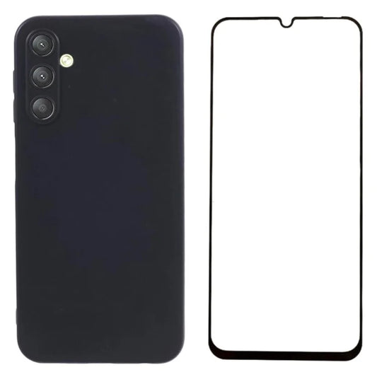 WANLONFENG MS Series for Samsung Galaxy A54 5G Case Matte TPU Phone Cover with Tempered Glass Screen Film
