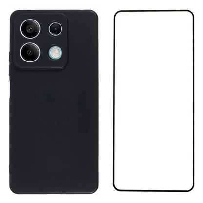 WANLONFENG MS Series for Xiaomi Redmi Note 13 5G TPU Case Matte Phone Cover with Tempered Glass Film