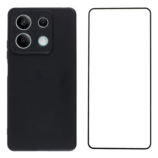 WANLONFENG MS Series for Xiaomi Redmi Note 13 5G TPU Case Matte Phone Cover with Tempered Glass Film