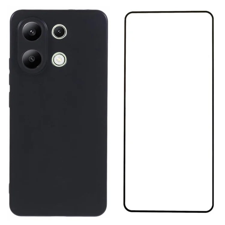 WANLONFENG MS Series for Xiaomi Redmi Note 13 4G Matte TPU Case Soft Cover with Screen Protector