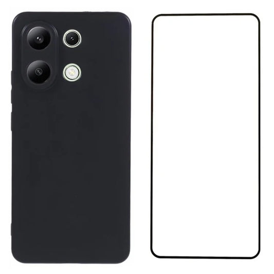WANLONFENG MS Series for Xiaomi Redmi Note 13 4G Matte TPU Case Soft Cover with Screen Protector