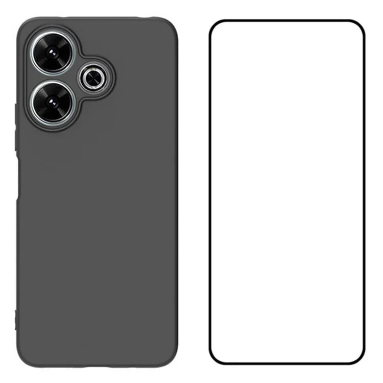 WANLONFENG MS Series for Xiaomi Redmi 13 5G / 13 4G Case TPU Phone Cover with Screen Film 2-in-1