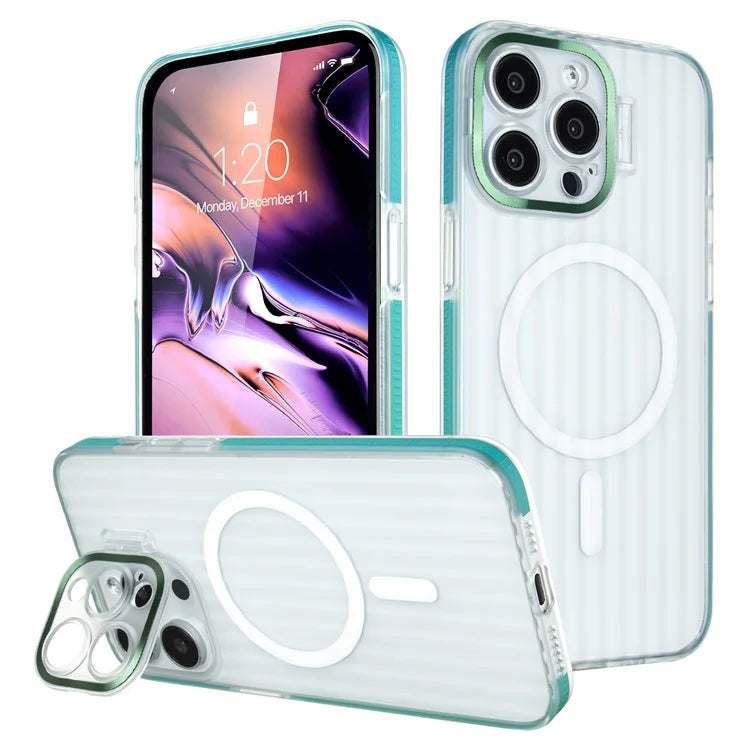For iPhone 13 Pro Max Case Compatible with MagSafe Camera Kickstand PC+TPU Phone Cover