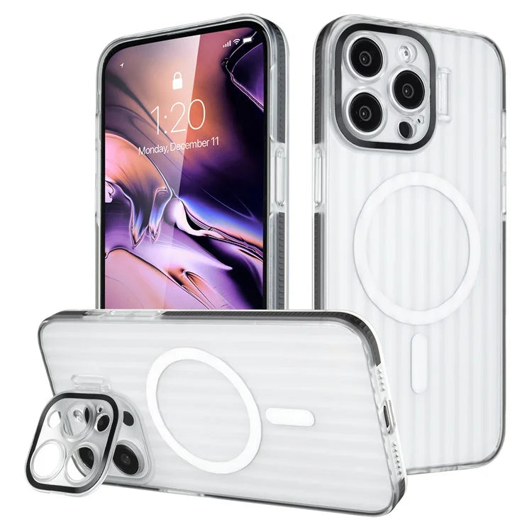 For iPhone 13 Pro Max Case Compatible with MagSafe Camera Kickstand PC+TPU Phone Cover