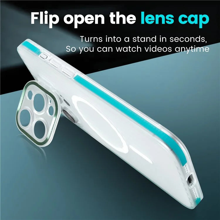 For iPhone 13 Pro Max Case Compatible with MagSafe Camera Kickstand PC+TPU Phone Cover