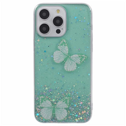WANLONFENG AW Series for iPhone 16 Pro Max Case with Screen Film TPU Phone Cover 3D Butterfly Epoxy