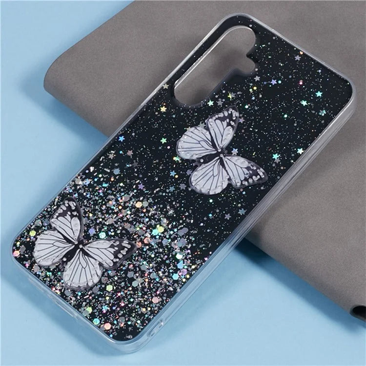 WANLONFENG AW Series for Samsung Galaxy A05s 4G TPU Case Epoxy 3D Butterfly Phone Cover with Screen Protector