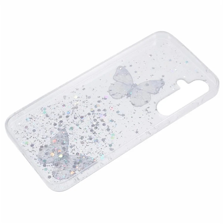 WANLONFENG AW Series for Samsung Galaxy A05s 4G TPU Case Epoxy 3D Butterfly Phone Cover with Screen Protector