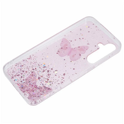 WANLONFENG AW Series for Samsung Galaxy A25 5G (Global) (161.0 X 76.5 X 8.3mm) Case Butterfly TPU Phone Cover with Screen Film