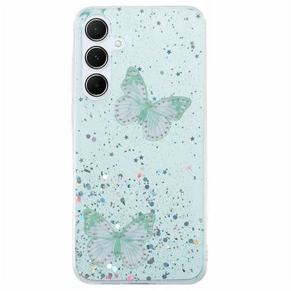 WANLONFENG AW Series for Samsung Galaxy A25 5G (Global) (161.0 X 76.5 X 8.3mm) Case Butterfly TPU Phone Cover with Screen Film