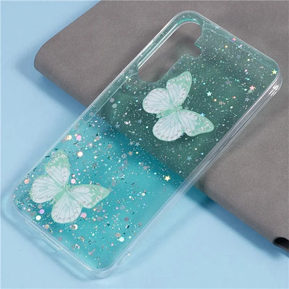 WANLONFENG AW Series for Samsung Galaxy A25 5G (Global) (161.0 X 76.5 X 8.3mm) Case Butterfly TPU Phone Cover with Screen Film