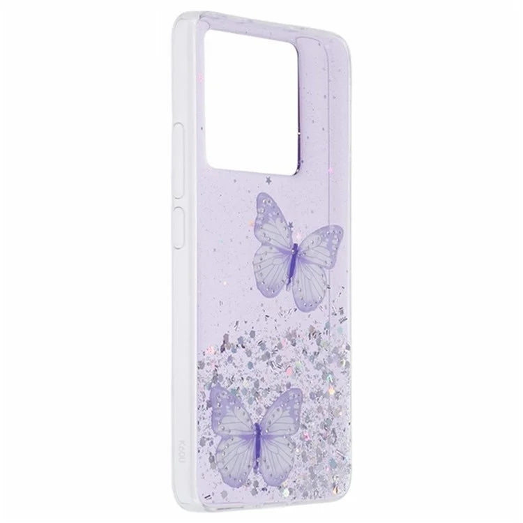 WANLONFENG AW Series for Xiaomi 13T / 13T Pro / Redmi K60 Ultra Case with Screen Film TPU Phone Cover 3D Butterfly
