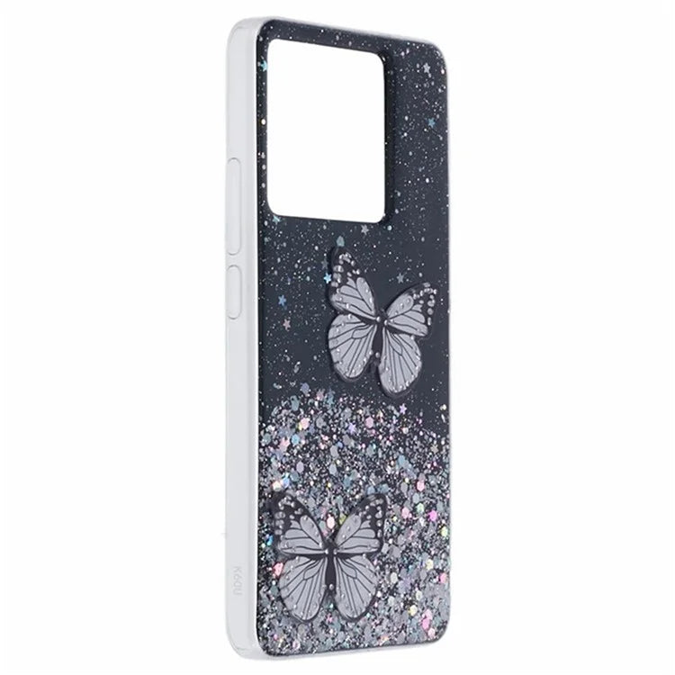 WANLONFENG AW Series for Xiaomi 13T / 13T Pro / Redmi K60 Ultra Case with Screen Film TPU Phone Cover 3D Butterfly