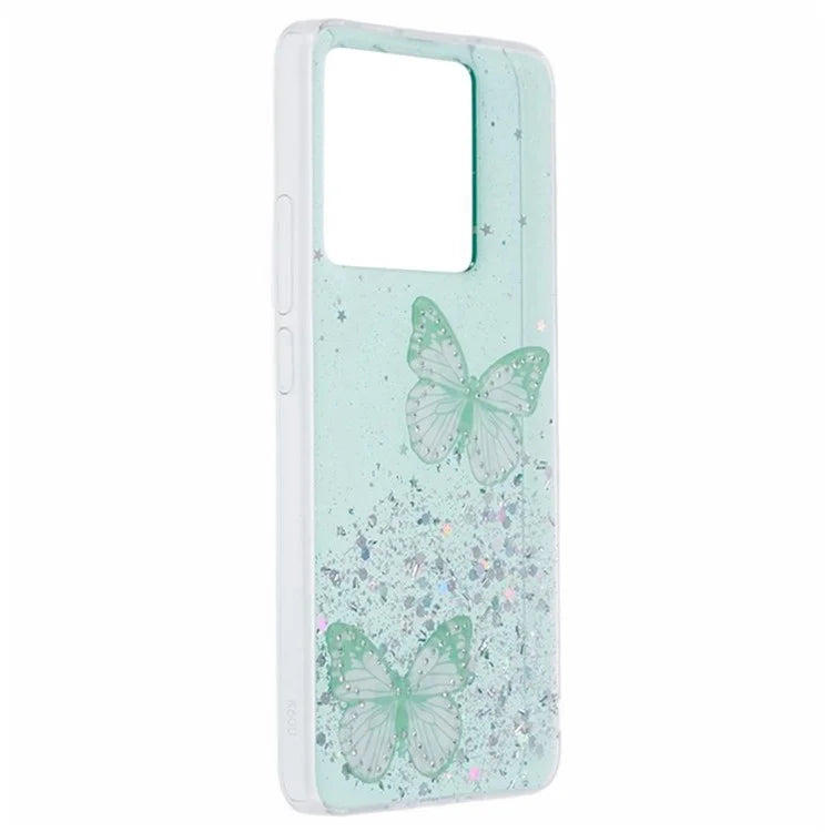 WANLONFENG AW Series for Xiaomi 13T / 13T Pro / Redmi K60 Ultra Case with Screen Film TPU Phone Cover 3D Butterfly