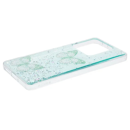 WANLONFENG AW Series for Xiaomi Redmi Note 13 5G Case Butterfly Epoxy TPU Sparkle Phone Cover with Screen Film