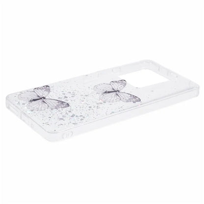 WANLONFENG AW Series for Xiaomi Redmi Note 13 5G Case Butterfly Epoxy TPU Sparkle Phone Cover with Screen Film