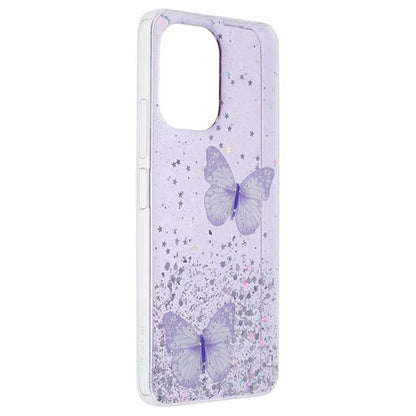 WANLONFENG AW Series for Xiaomi Redmi 13R 5G / 13C 4G / 5G / Poco C65 4G / M6 5G Case PVC Butterfly TPU Phone Cover with Screen Film
