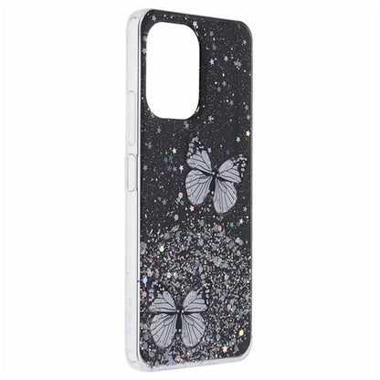 WANLONFENG AW Series for Xiaomi Redmi 13R 5G / 13C 4G / 5G / Poco C65 4G / M6 5G Case PVC Butterfly TPU Phone Cover with Screen Film