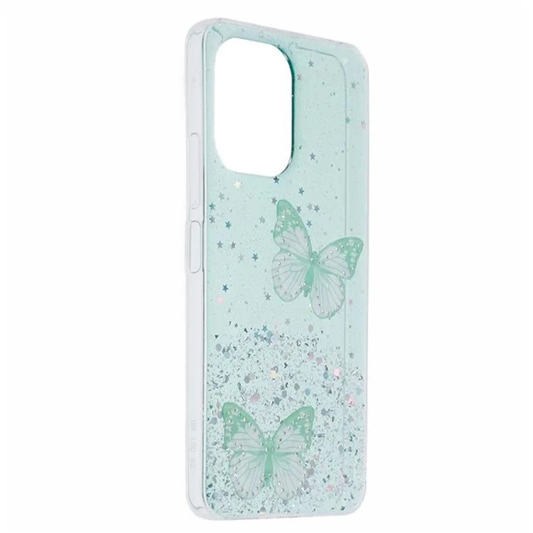 WANLONFENG AW Series for Xiaomi Redmi 13R 5G / 13C 4G / 5G / Poco C65 4G / M6 5G Case PVC Butterfly TPU Phone Cover with Screen Film