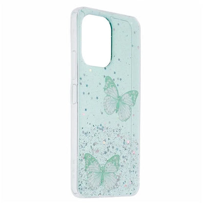 WANLONFENG AW Series for Xiaomi Redmi 13R 5G / 13C 4G / 5G / Poco C65 4G / M6 5G Case PVC Butterfly TPU Phone Cover with Screen Film