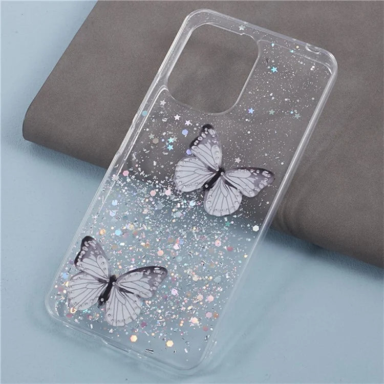WANLONFENG AW Series for Xiaomi Redmi 13R 5G / 13C 4G / 5G / Poco C65 4G / M6 5G Case PVC Butterfly TPU Phone Cover with Screen Film