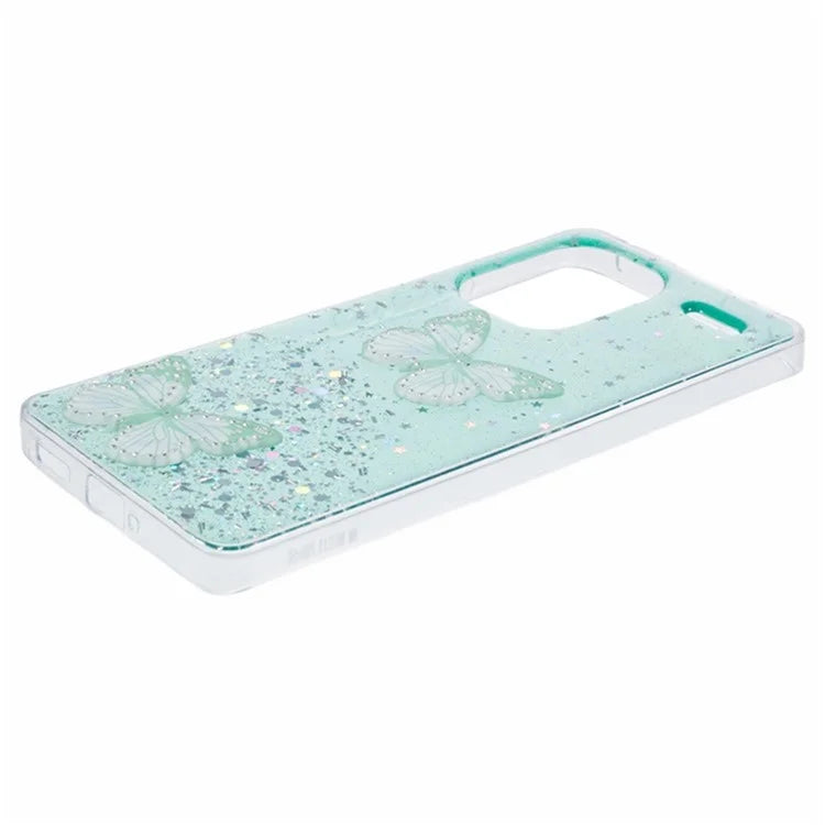 WANLONFENG AW Series for Xiaomi Redmi Note 13 Pro+ 5G Case TPU Phone Cover with Screen Film 3D Butterfly Bling