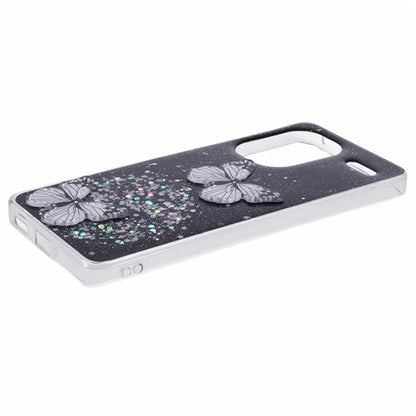 WANLONFENG AW Series for Xiaomi Redmi Note 13 Pro+ 5G Case TPU Phone Cover with Screen Film 3D Butterfly Bling