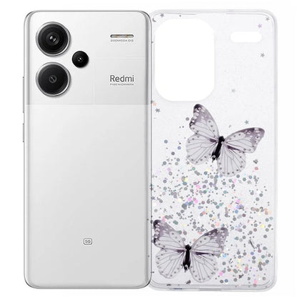 WANLONFENG AW Series for Xiaomi Redmi Note 13 Pro+ 5G Case TPU Phone Cover with Screen Film 3D Butterfly Bling