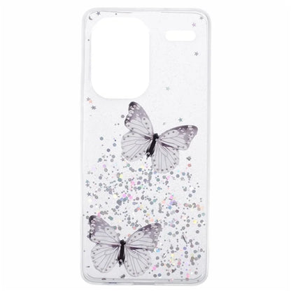 WANLONFENG AW Series for Xiaomi Redmi Note 13 Pro+ 5G Case TPU Phone Cover with Screen Film 3D Butterfly Bling