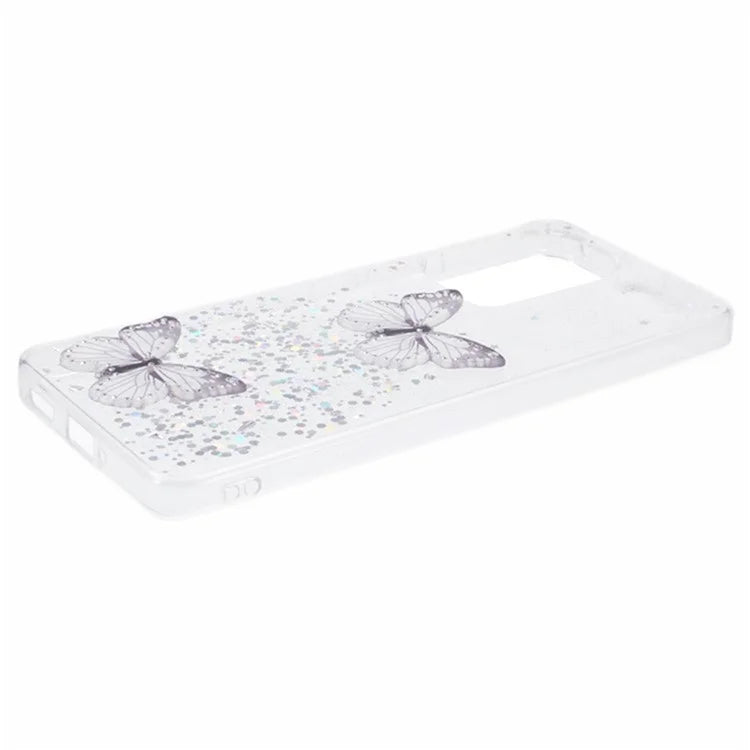 WANLONFENG AW Series for Xiaomi Redmi Note 13 Pro+ 5G Case TPU Phone Cover with Screen Film 3D Butterfly Bling