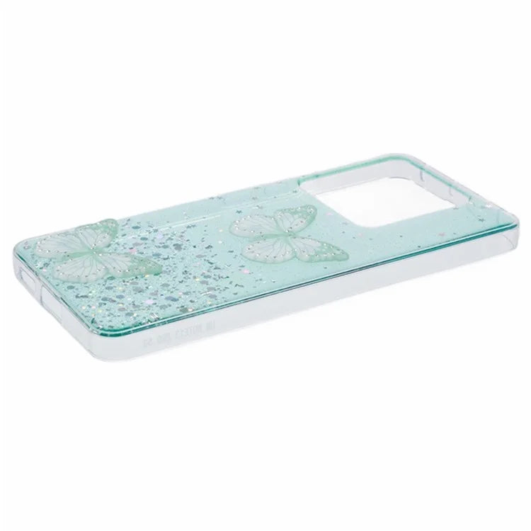 WANLONFENG AW Series for Xiaomi Poco X6 5G / Redmi Note 13 Pro 5G Case with Screen Film TPU Phone Cover PVC Butterfly Epoxy