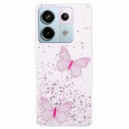 WANLONFENG AW Series for Xiaomi Poco X6 5G / Redmi Note 13 Pro 5G Case with Screen Film TPU Phone Cover PVC Butterfly Epoxy