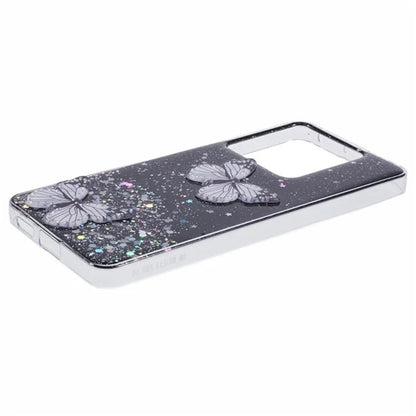 WANLONFENG AW Series for Xiaomi Poco X6 5G / Redmi Note 13 Pro 5G Case with Screen Film TPU Phone Cover PVC Butterfly Epoxy