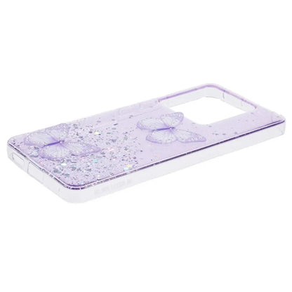WANLONFENG AW Series for Xiaomi Poco X6 5G / Redmi Note 13 Pro 5G Case with Screen Film TPU Phone Cover PVC Butterfly Epoxy