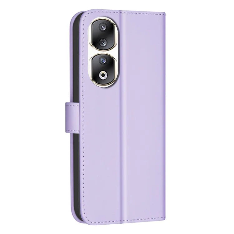 BINFEN COLOR BF34 for Honor 90 Pro Wallet Case Square Grid Leather Stand Cover