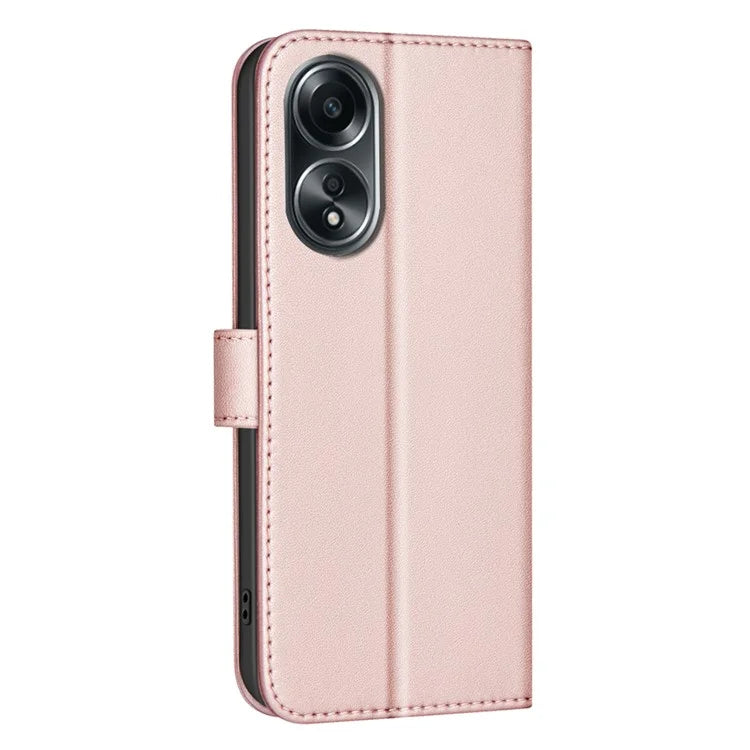 BINFEN COLOR BF34 for Oppo A58 4G Case Square Grid Pattern Leather Wallet Phone Cover