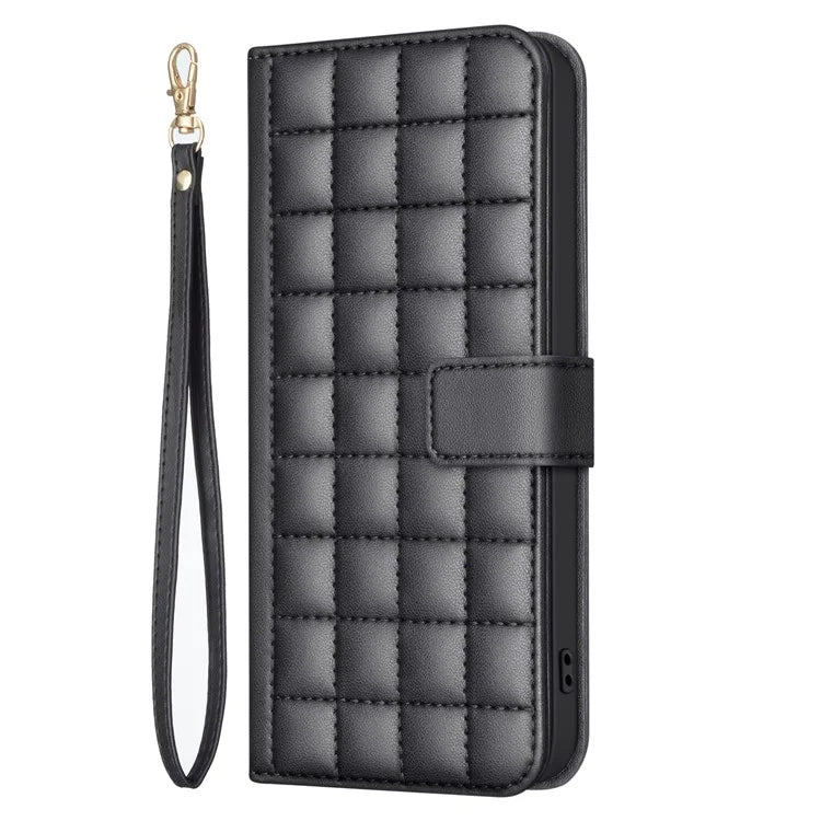 BINFEN COLOR BF34 for Infinix Note 40 Pro 4G / 5G / Note 40 Pro+ Leather Case Square Grid Pattern