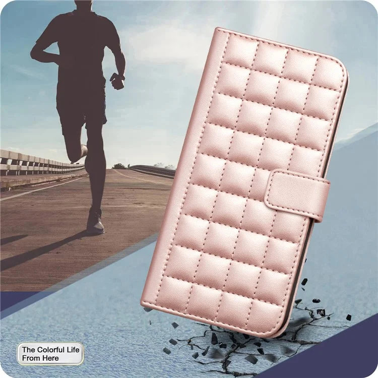 BINFEN COLOR BF34 for Infinix Note 40 Pro 4G / 5G / Note 40 Pro+ Leather Case Square Grid Pattern