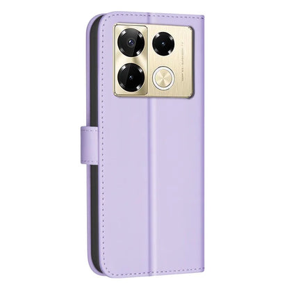 BINFEN COLOR BF34 for Infinix Note 40 Pro 4G / 5G / Note 40 Pro+ Leather Case Square Grid Pattern