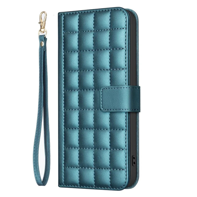 BINFEN COLOR BF34 for Infinix Note 40 Pro 4G / 5G / Note 40 Pro+ Leather Case Square Grid Pattern