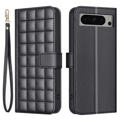 BINFEN COLOR BF34 for Google Pixel 8 Pro Case Leather Phone Cover Square Grid Pattern