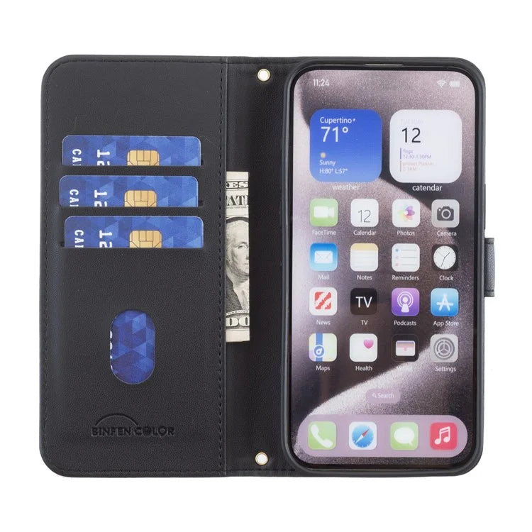 BINFEN COLOR BF34 for Google Pixel 8 Pro Case Leather Phone Cover Square Grid Pattern