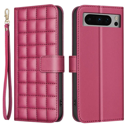 BINFEN COLOR BF34 for Google Pixel 8 Pro Case Leather Phone Cover Square Grid Pattern