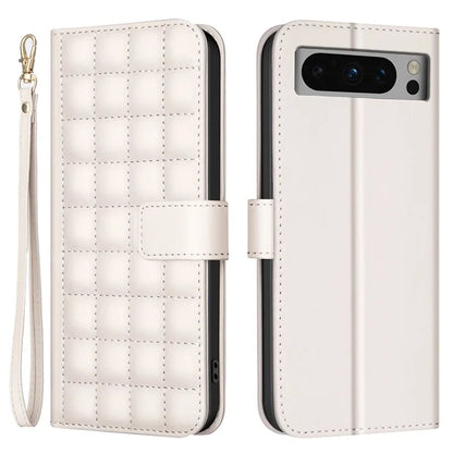 BINFEN COLOR BF34 for Google Pixel 8 Pro Case Leather Phone Cover Square Grid Pattern