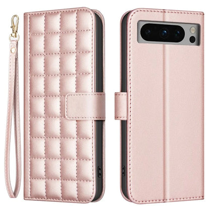 BINFEN COLOR BF34 for Google Pixel 8 Pro Case Leather Phone Cover Square Grid Pattern