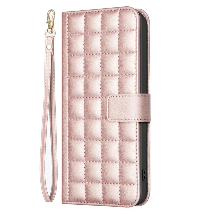 BINFEN COLOR BF34 for Google Pixel 8 Pro Case Leather Phone Cover Square Grid Pattern