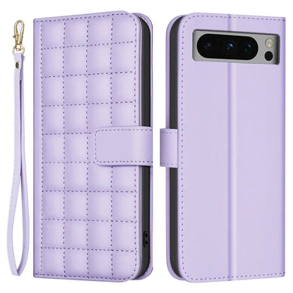 BINFEN COLOR BF34 for Google Pixel 8 Pro Case Leather Phone Cover Square Grid Pattern