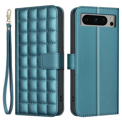 BINFEN COLOR BF34 for Google Pixel 8 Pro Case Leather Phone Cover Square Grid Pattern