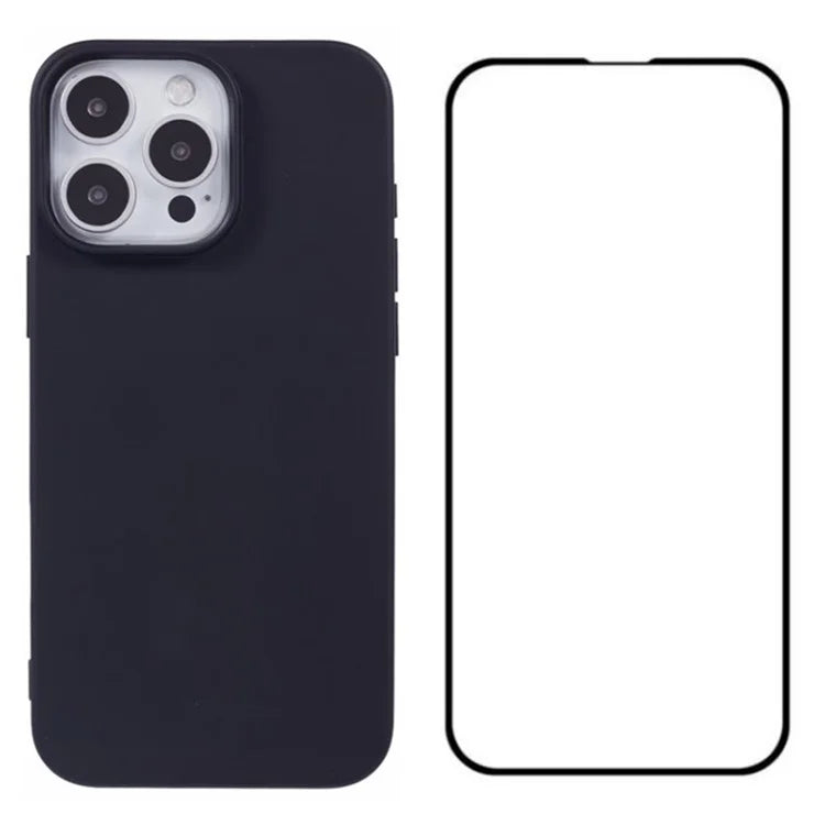WANLONFENG RB2 Series for iPhone 16 Pro Max Case TPU Phone Cover with Screen Film (Big Lens Hole)