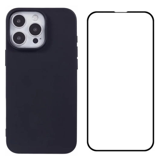 WANLONFENG RB2 Series for iPhone 16 Pro Max Case TPU Phone Cover with Screen Film (Big Lens Hole)